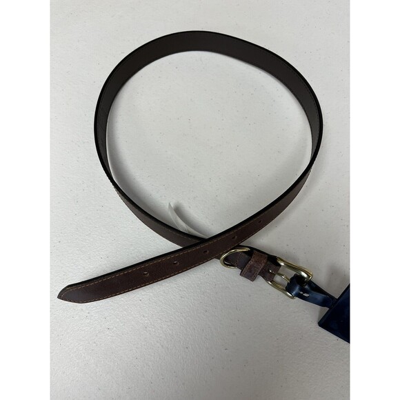 Faded Glory - Men’s - Genuine Leather Brown Belt - With Gold Buckle   - Size S/M - Picture 2 of 4